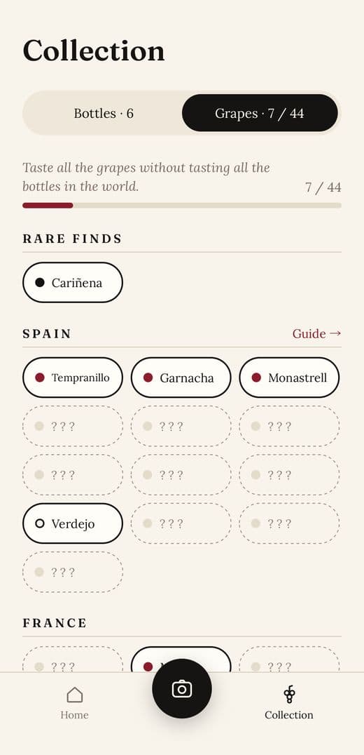 Vinovella grape collection