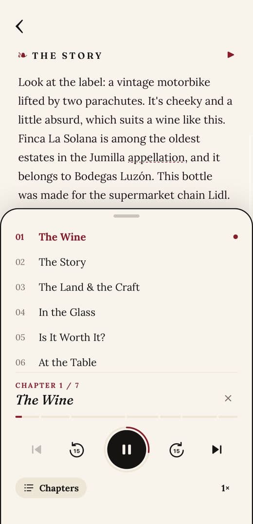 Vinovella full story with audio player